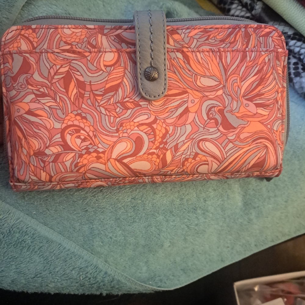 Sakroots Pink and Orange Abstract Wallet